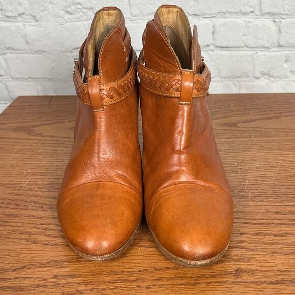 Rag & Bone Harrow Booties in Cognac color w/braided band 39.5 eu or 9.5 us - Picture 4 of 7